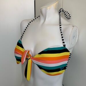 Roxy size large bikini multicolor swimsuit top strappy